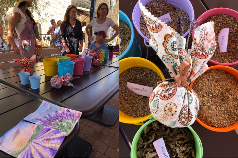 Lavender sachet workshop for children at lavender museum 