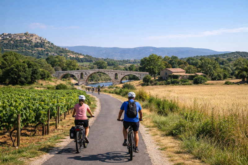 Bicycle route from Cavaillon into the Luberon 